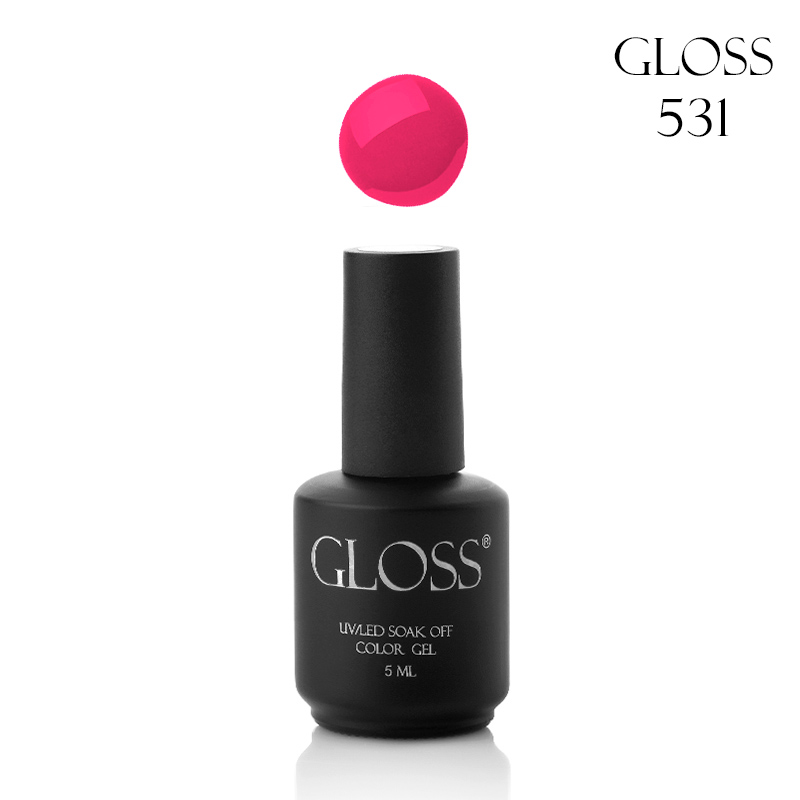 Gel polish GLOSS 531 (pink-coral), 5 ml
